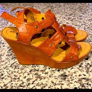 Born Crown leather wedge Sandals